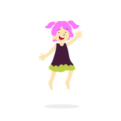 Vector Illustration Of Happy Children Isolated