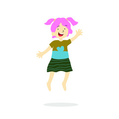 Vector Illustration Of Happy Children Isolated