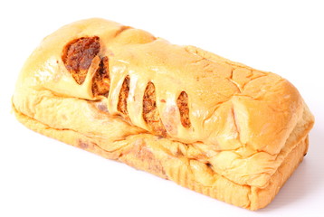 Fresh bun isolated on white background