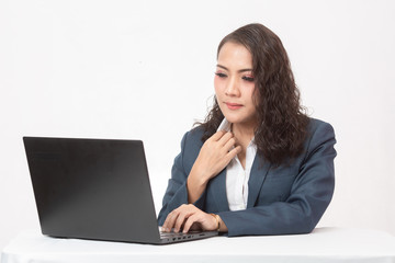 Beautiful businesswoman and her work