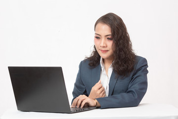 Beautiful businesswoman and her work