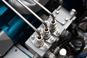 The fuel pump of a high pressure of the diesel engine.