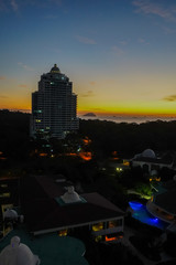 Fototapeta na wymiar Beautiful aerial view of the sunrise in playa Bonita Panama