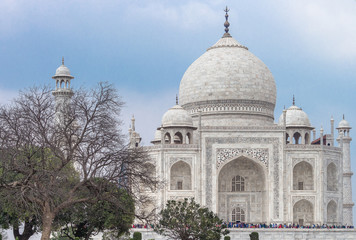 Fototapeta na wymiar Mughal architecture of Taj Mahal, a UNESCO world heritage site in Agra, India