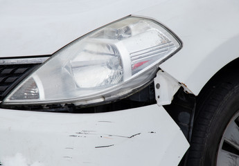broken front of the car after a minor accident