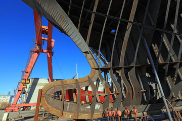 Steel vessels under construction