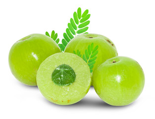 Indian gooseberry isolated on white background