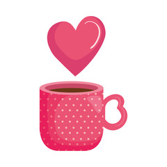 cup coffee with heart isolated icon vector illustration design