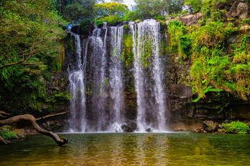 Beautiful waterfall Llanos de Cortez  in Liberia, Costa Rica. - obrazy, fototapety, plakaty
