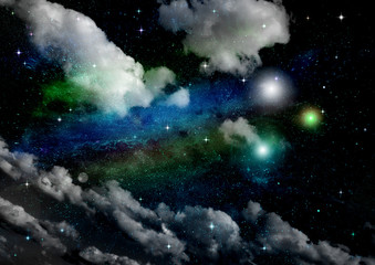 galaxy in a free space. 3D rendering