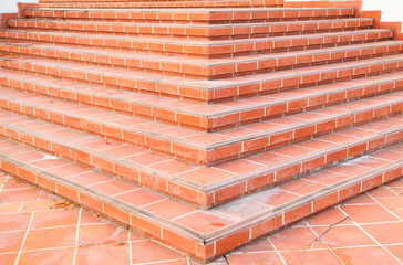 Obraz na płótnie Canvas Red brick staircase