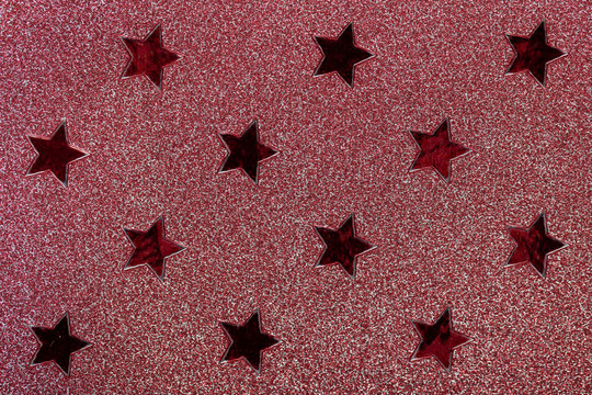 pink stars pattern background, effect glitter particles