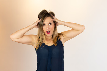 Fototapeta premium Woman in shock