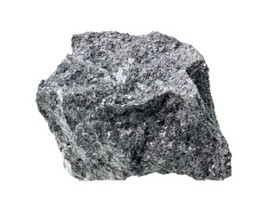 rough magnetite (iron ore) cutout on white