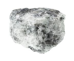 natural saccharoidal apatite rock cutout on white