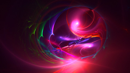 3D rendering abstract red fractal light background