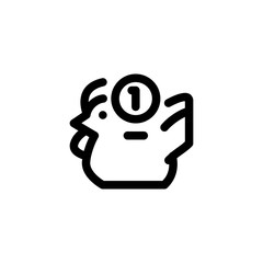 Chicken Piggy Bank Icon. Business Icon Set Vector Logo Symbol.