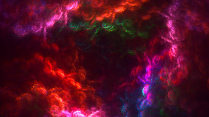 3D rendering abstract red fractal light background