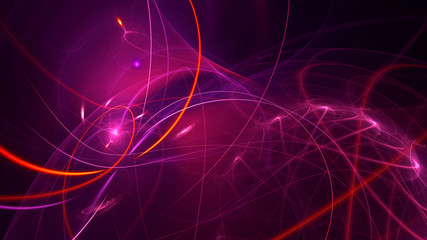 3D rendering abstract red fractal light background