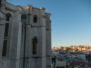 Fototapeta premium lisbon old town panorama with historic roofs