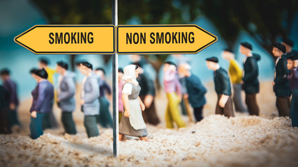 Street Sign Smoking versus Non Smoking