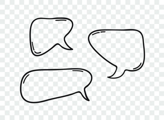 Hand drawn speech bubble explosion. Pop art design object. Comic book doodle element for dialog. Cartoon style vector collection