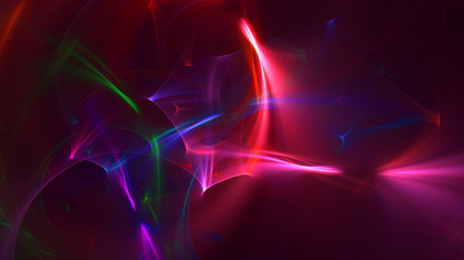3D rendering abstract red fractal light background