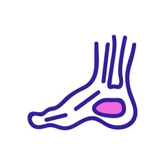 foot icon vector. Thin line sign. Isolated contour symbol illustration