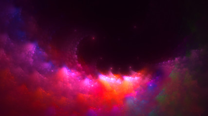 3D rendering abstract red fractal light background