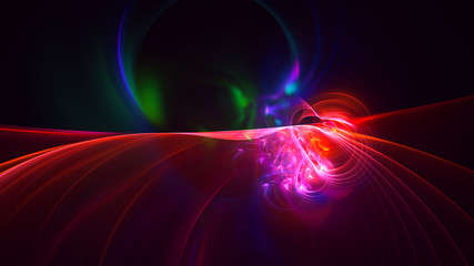 3D rendering abstract red fractal light background