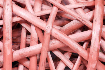red wooden rattan macro close up