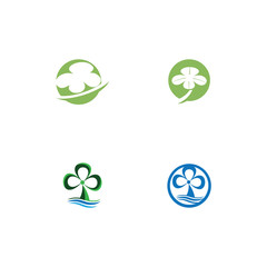 Set Clover Logo Template vector symbol