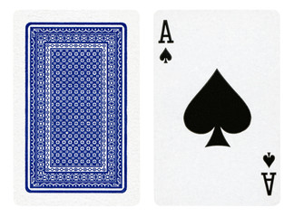 Ace of spades - playing cards isolated on white