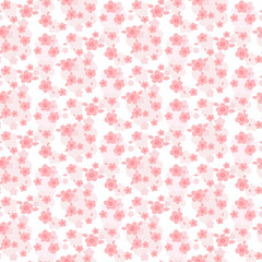 Seamless sakura flowers pattern, cute floral texture, vector illustration.