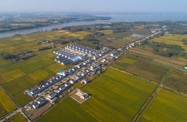 Aerial shooting of China's rural production and life scenes