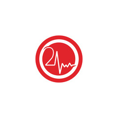 heart pulse Logo Template vector symbol