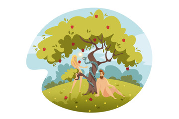 Obraz premium Adam and Eve, original sin, Bible concept