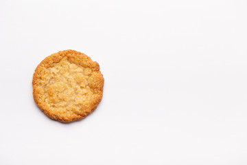 Oatmeal cookies on a white background, food