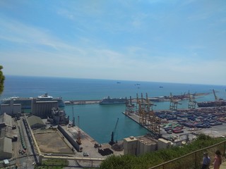 Obraz premium view of port of barcelona