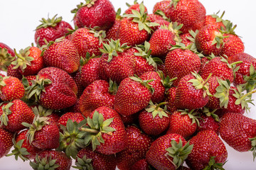 fresh ripe strawberries isolated on white background