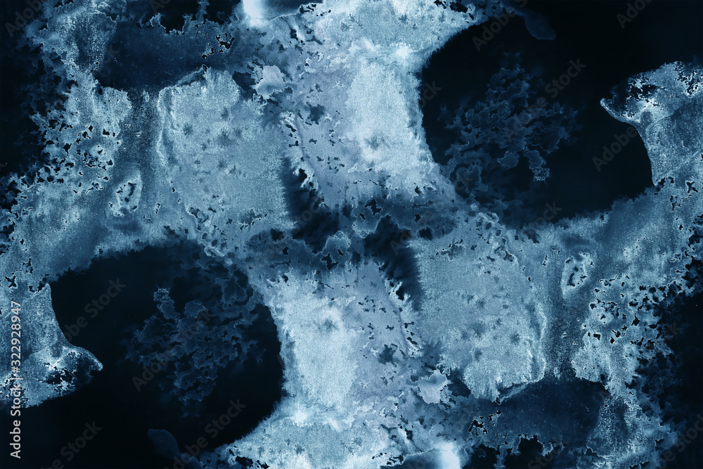 Poster abstract splashes on black background. monochrome image.
