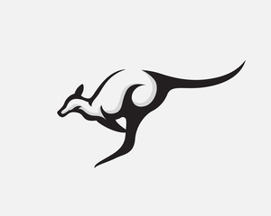 Fast jump down kangaroo logo design inspiration