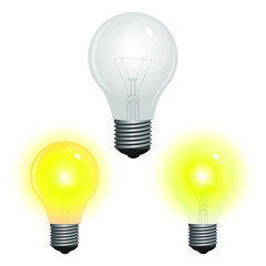 Realistic light bulb vector design illustration isolated on white background