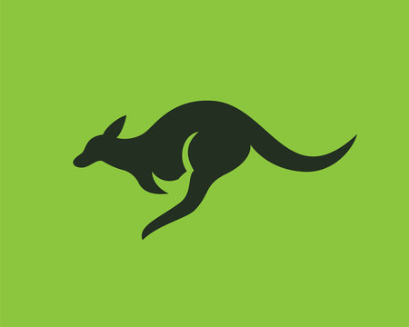 Fast jump kangaroo logo design inspiration