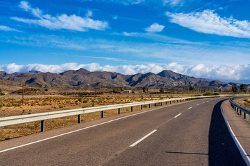 View of the desert of Tabernas in Province of Almeria, in Spain