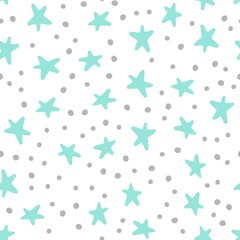 Naklejka na ściany i meble Seamless pattern of simple star for textile, fabric, wallpaper design. Vector illustration