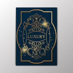 Luxurious Template with Golden Sparkle Color