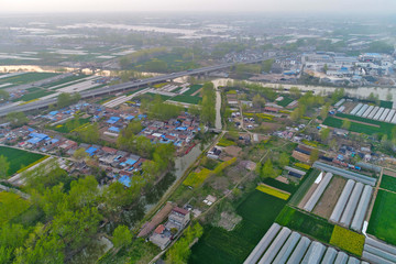 Fototapeta na wymiar Aerial shooting of China's rural production and life scenes