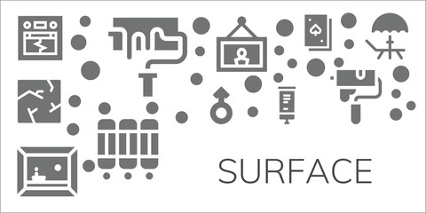 Modern Simple Set of surface Vector filled Icons