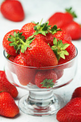 A bowl with ripe bright strawberry	